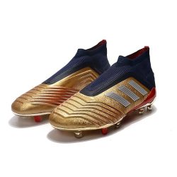 Zapatos adidas Predator 19+ FG - Oro Plata Rojo_4.jpg